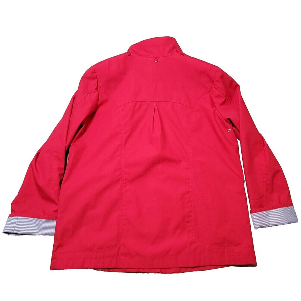 Mackintosh New England Women's Large Red Removable Hood Snap Button Rain Jacket - Picture 5 of 15